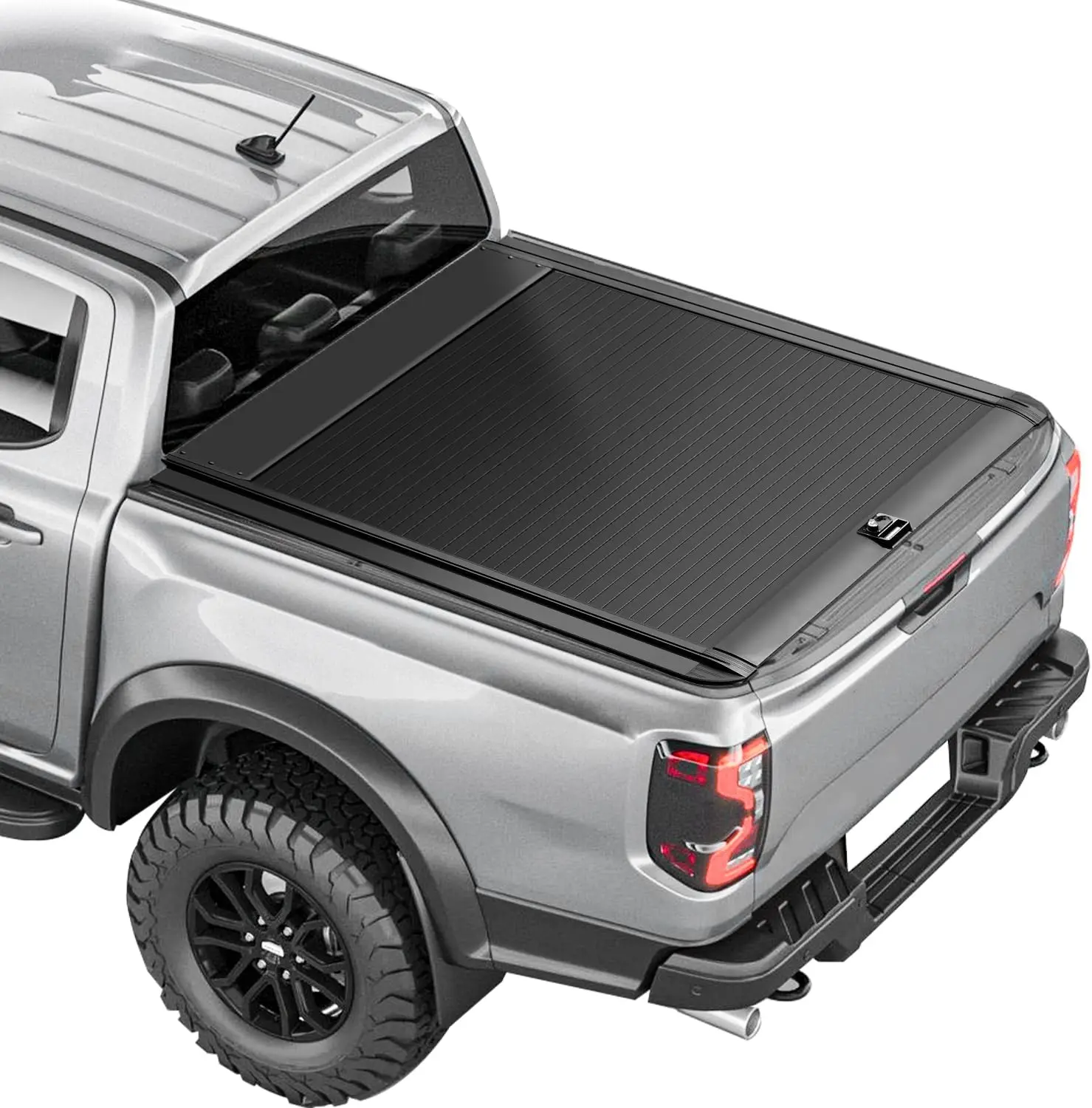 Retractable Hard Truck Bed Tonneau Cover with Password Lock, Waterproof Aluminum Alloy, Cargo Protection for 2019-2026 Ranger Trucks (5 ft Fit/60 in)