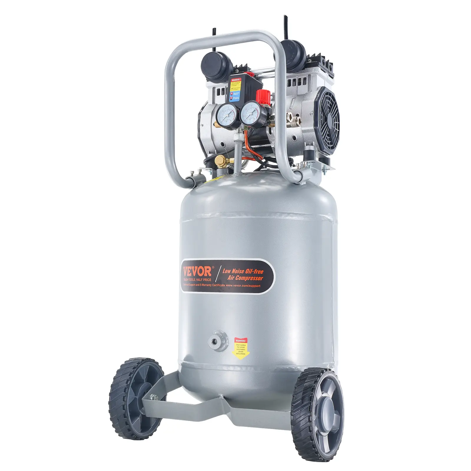 【summerfinds】VEVOR 13 Gallon Air Compressor, 2HP 4.6 SCFM@90PSI Oil Free Air Compressor Tank, 66dB Ultra-Quiet Compressor for Tire Inflation, Auto Repair, Woodwork Nailing, Spray Painting (125PSI Max Pressure)