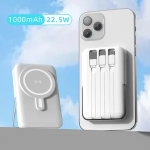 10000mAh foldable wireless portable power bank features a magnetic charging port, a USB-C data cable, an LED display, and supports magnetic battery packs, 22.5W PD fast charging, and is compatible with Android phones and smartphones. Christmas gift.