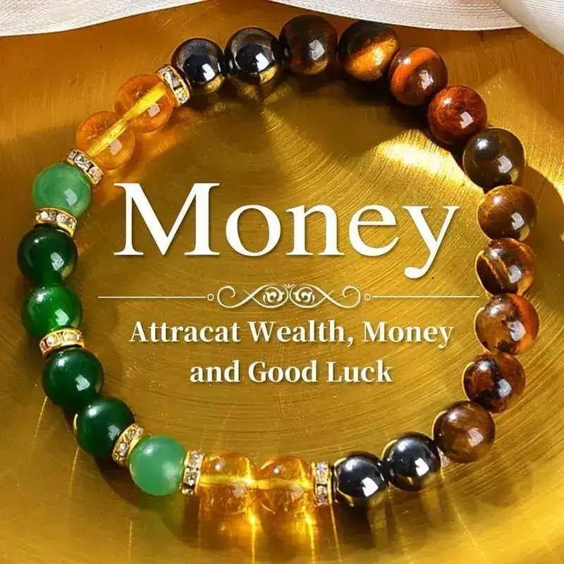 Money Bracelet with Tiger's Eye and Black Onyx Gemstone Beads, Unisex Lucky Charms for Wealth and Prosperity, Daily Wear Jewelry, Money Luck Bracelets & Bangles, Matching Pair, Lucky Charm, Onyx Bead Bracelets & Bangles
