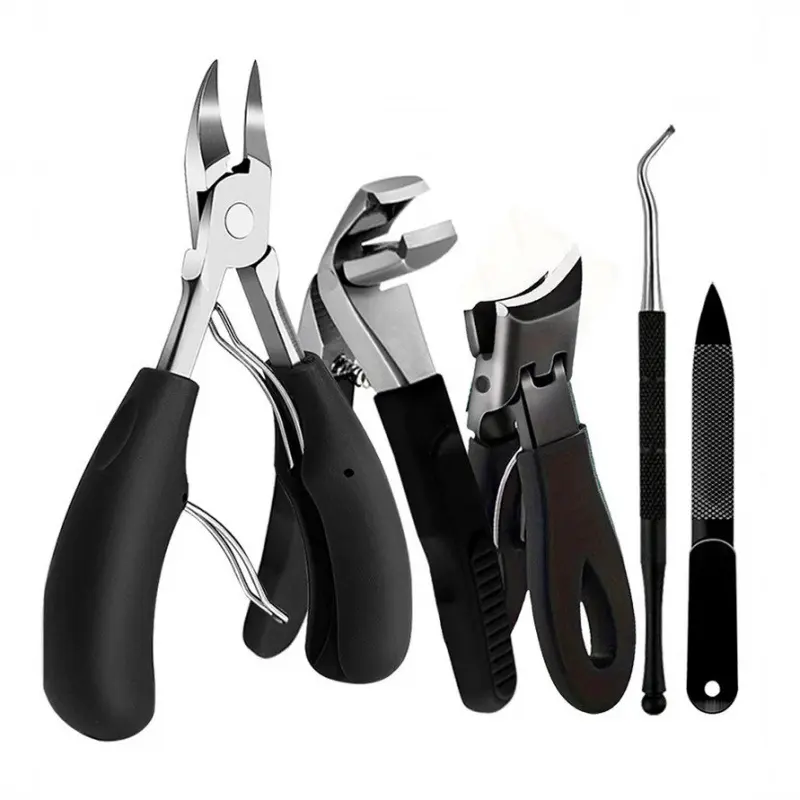 5-piece set of nail clippers specifically for ingrown nails, for trimming thick toenails, nail clippers for ingrown nails, eagle beak steel pusher nail care tools, Nail Clipper Kit