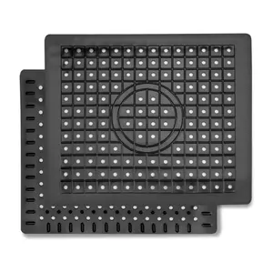 Kitchen Sink Mat, 12" x 10" Dish Drying Mat, Rectangular Sink Protector Mats for Bottom of Kitchen Sink, Fast Draining Sink Mats Grid, 2 Pack Black