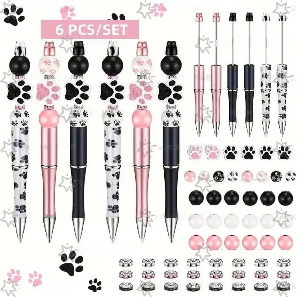DIY Ballpoint Pen Set, Includes Beads Rhinestones Decor, Customizable Creative Stationery, Unisex Office Supplies, Handicraft Gift, Personalized Pen, Beaded Pens