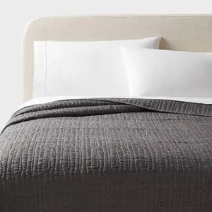 Threshold Quilt Lyocell Luxe Solid Lightweight OEKO-TEX, Dark Gray, Full/Queen
