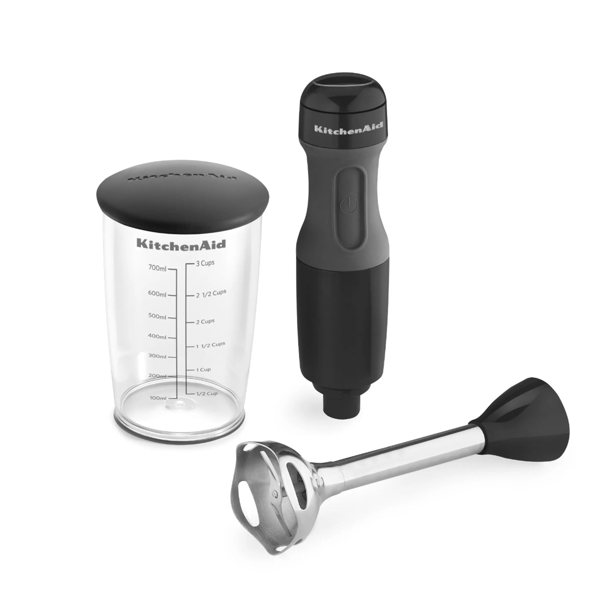KitchenAid 2-Speed Corded Hand Blender, Onyx Black with Blending Jar and Lid, KHB1231OB