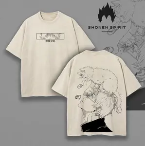 Jujutsu Kaisen Satoru Gojo T-Shirt - The Honored One Gojo JJK Acid Wash Black Vintage Style T-shirt, Anime Inspired Tee, Gojo Cosplay Cool Shirt For Boys Streetwear Tops