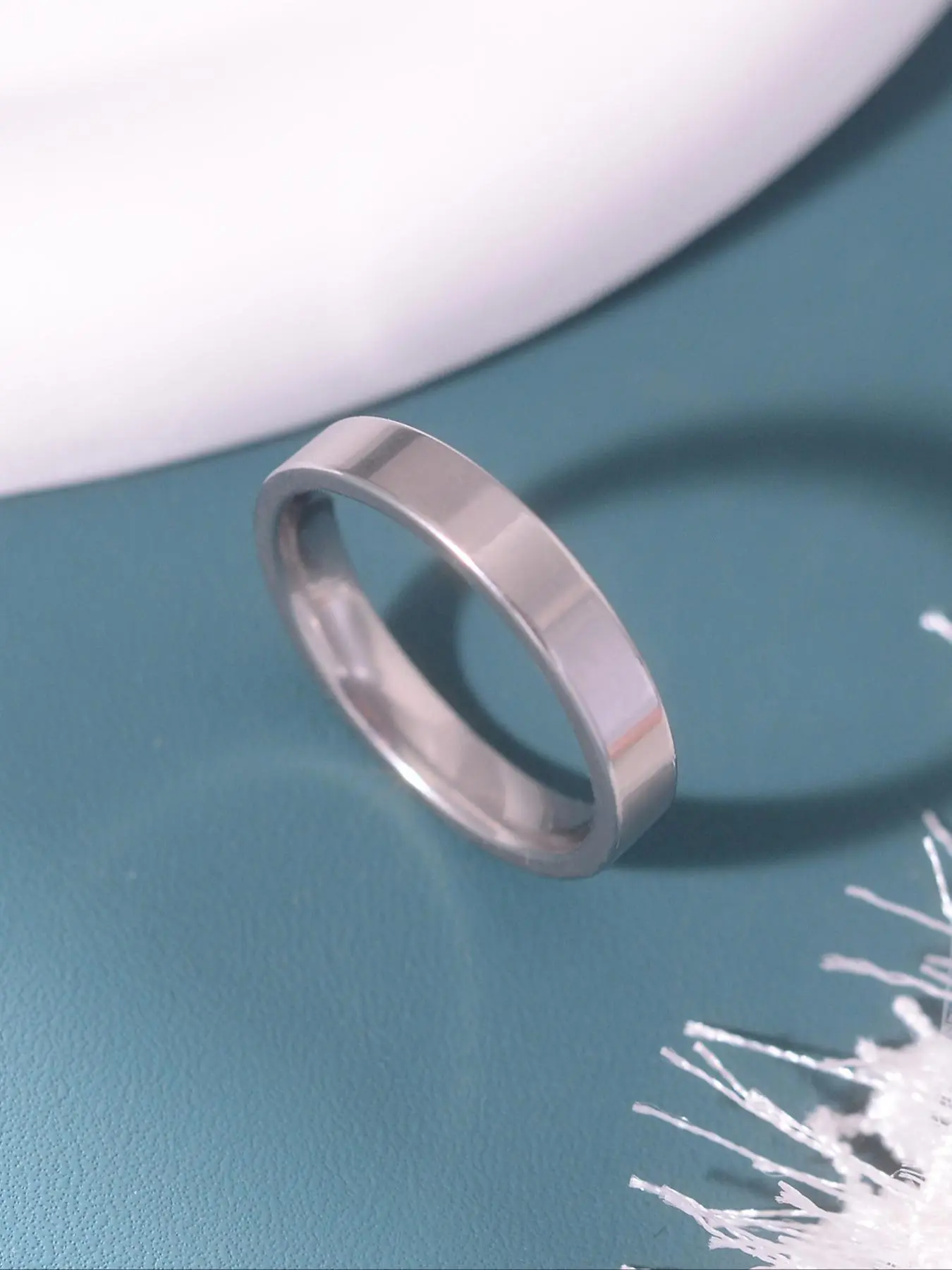 1 stainless steel plain ring universal fashion ring for men and women Stackable rings