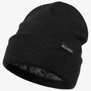 Satin Lined Beanie for All Hair Types - Stretchable Hat for Natural Moisture Retention & Reduced Friction