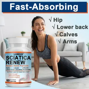 Sciatic Renew Capsules - Sciatic Nerve Health Support Supplement - Nerve Support Formula with Acetyl L-Carnitine, Vitamin B Complex, Alpha Lipoic Acid - 60 Capsules