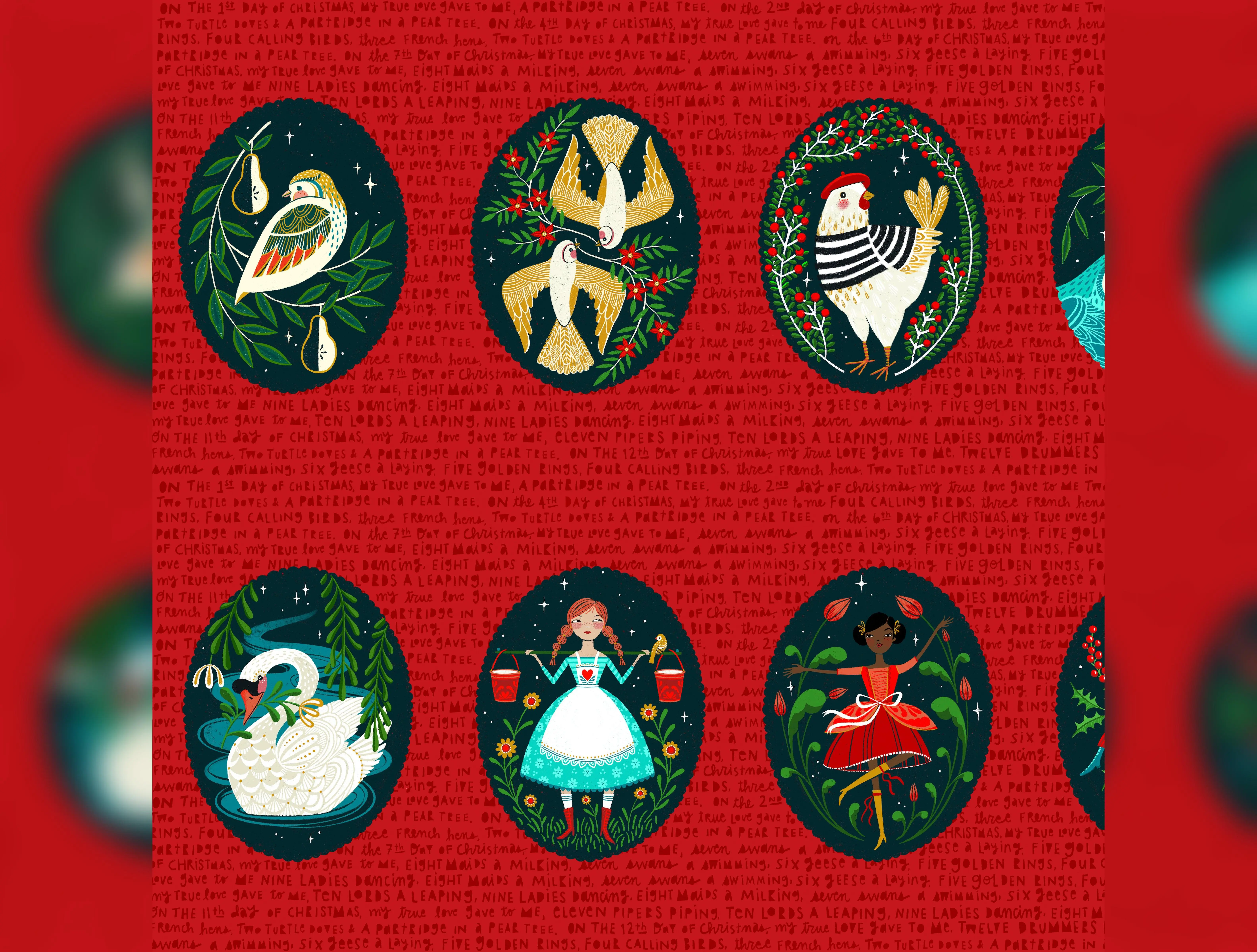 12 Days of Christmas | 12 Days Panel by Cori Dantini for FreeSpirit | PWCD130.XPANEL