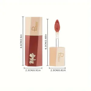 Waterproof Matte Velvet Lip Tint - Long-Lasting Nude Lip Glaze, Festive Exclusive, Valentine's Day Gift, Plant-Based Moisturizing, Gold-Plated Tube, 8-Hour Color Lock