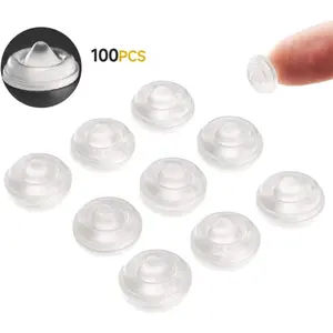 100pcs Anti-Collision Pads, Thickened Silicone Door Handle Bumper, Quiet Transparent Cabinet Door Stopper, Fridge Door Collision Gel Beads