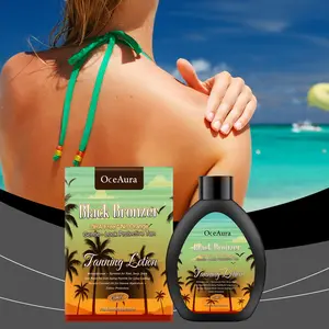 OceAura Black Bronzer Tanning Lotion - Natural Summer Bronze Glow, Deeply Nourishing & Moisturizing, DHA Free, Gentle-Look Protective Tan