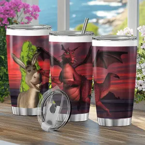 Tumbler Shrek Donkey And Dragon Shreks Family Photo 20 30 Oz Travel Iced Coffee Office Stainless Hot Tea Steel