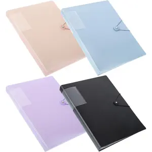 4pack A4 Display Folders, Display Book Folder with Plastic Sleeves and Safety Rope Presentation Folders Document Project Folder for School and Offices，Total 160 Pockets