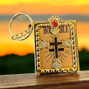 Religious Bible Keychain, Compact Pocket-Sized Collectible Book for Personal Devotion, Portable Scripture Reference