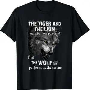 Tiger, Lion, Alpha Wolf Meme, Sigma Lone Wolf, Cringe Emo T-Shirt