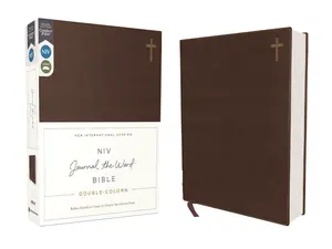 NIV, Journal the Word Bible (Perfect for Note-Taking), Double-Column, Leathersoft, Brown, Red Letter, Comfort Print: Reflect, Take Notes, or Create Art Next to Your Favorite Verses (NIV Journal the Word Bible) by Zondervan [Leatherbound Book]