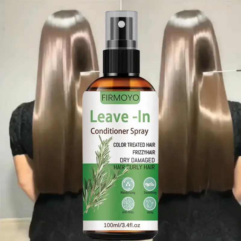 100ml / 3.38oz Rosemary Nourishing Leave‑In Conditioner Spray, Natural Hair Treatment, Heat Protection Formula, Hydrating & Anti‑Frizz, Split‑End Repair