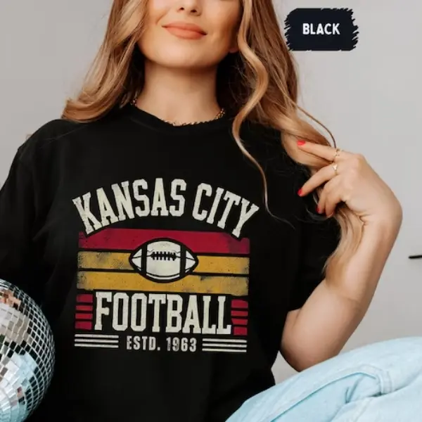 KC Football Vintage T-Shirt, Retro Grunge Chiefs Game Day Graphic Tee, Sports Fan Apparel, Gift for Him, Gift for Her, Unisex Menswear Womenswear Top
