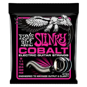 Ernie Ball Super Slinky Cobalt Material Electric Guitar Strings, 9-42 Gauge Set
