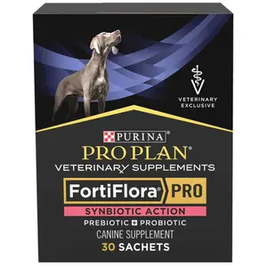 Purina Pro Plan Veterinary Supplements FortiFlora PRO Synbiotic Action Probiotic Powder for Dogs, 1 box (30 sachets)