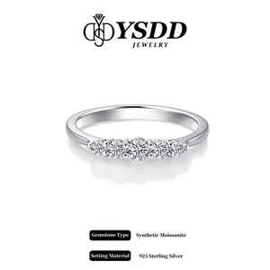 【#498 Dainty Band】Size3-9 Dainty Pinky Finger Ring Band 1/2CT vvs Synthetic Moissanite Rings in 925 Sterling Silver