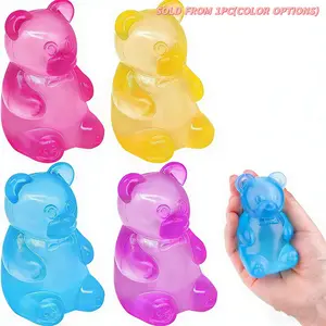 1/4 counts Gummy Bear - Sensory Fidget Toy with Jelly-Like Filling, Squeezable Squeeze Toys, Stress Toys, Stress Relief Toys, Fidget Toy, Birthday Gifts, Gift Bag Stuffing, Delightful Fun Celebration