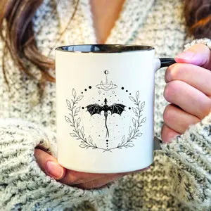 Fourth Wing Mug Bookish Dragon Mug, Romantasy Mug for Xaden Riorson Fans BookTok Mug Gift for Wife Cute Bookish Mug Book Lover Gift