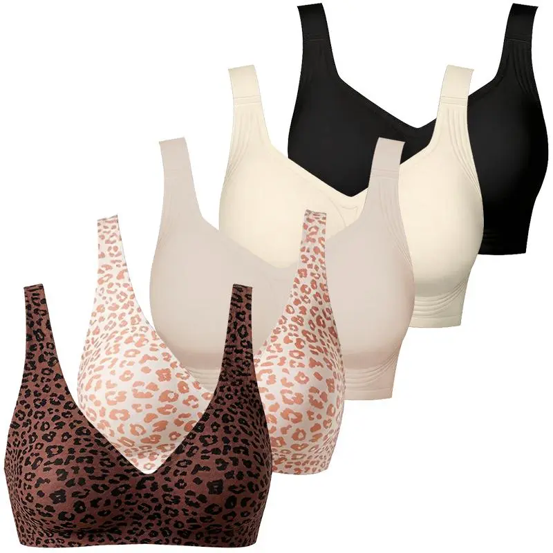 Deep V Plunge with Wide Straps Seamless Wireless Bras Comfort & Sexy U-Back Design Everyday T-shirt Bra for Women Casual Wear