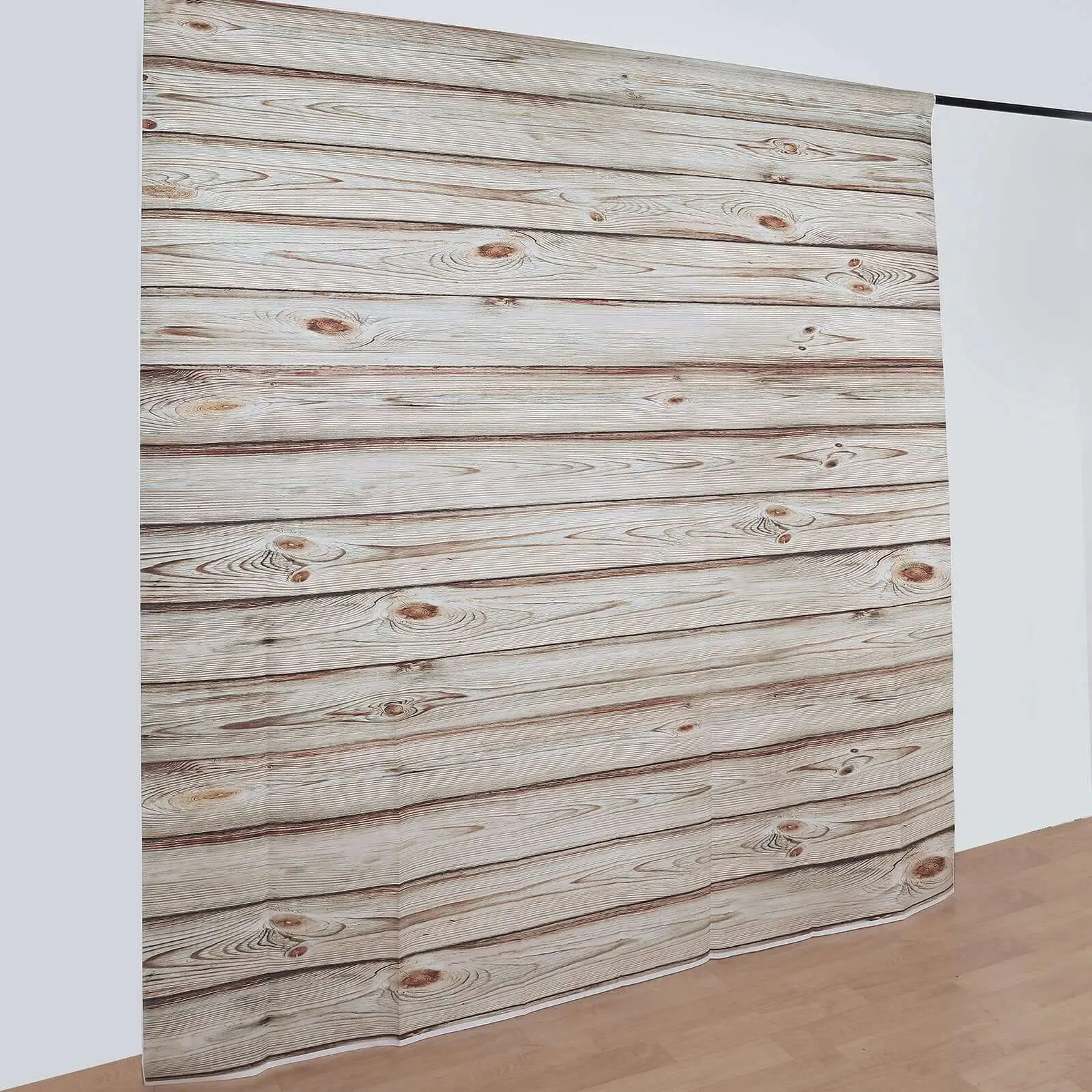 8ftx8ft Rustic White Washed Wood Flat Vinyl Panel Backdrop, Wipe-Clean Party Decor for Newborn Baby Photo Booths, Festive Backdrops & Banners