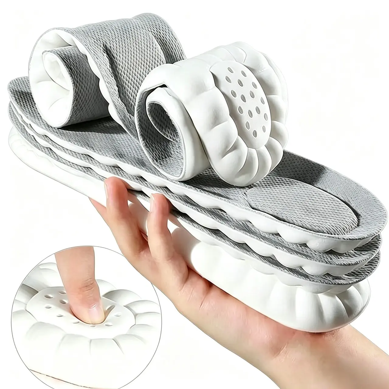 Unisex 4D Cloud Cushion Memory Foam Insoles, Soft Breathable Contoured Cut-to-Fit Shoe Inserts for Work & Running Shoes, Home Supplies Gift Option
