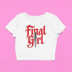 Final Girl Crop Top | Horror Movie Graphic  Tee, 90's Halloween Slasher Shirt