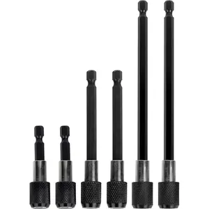 6PCS Drill Bit Extension Quick Release Screwdriver Bit Holder 2.36" 4" 6" 1/4 inch Hex Shank Drill Bit Extender Magnetic Bit Extension Adapter Set for Power Screwdriver Drill Impact Driver