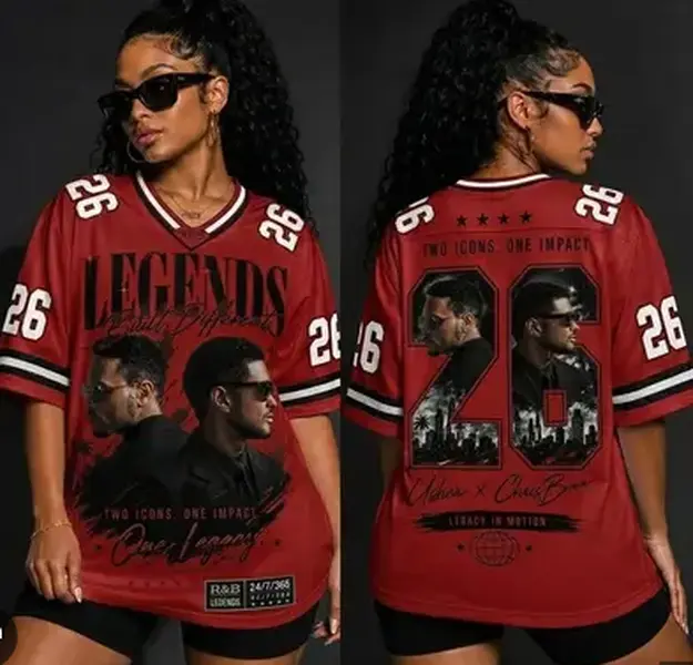 26 Legends Raymond Brown Football Jersey Shirt – R B Tour Hip Hop Graphic Tee, Unisex Streetwear Fan Jersey