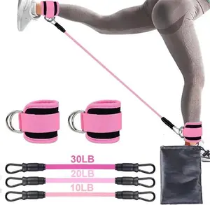 Ankle Resistance Bands with Cuffs, Ankle Bands for Working Out, Ankle Resistance Band Workout Equipment for Kickbacks Hip Fitness Training, Exercise Bands for Women