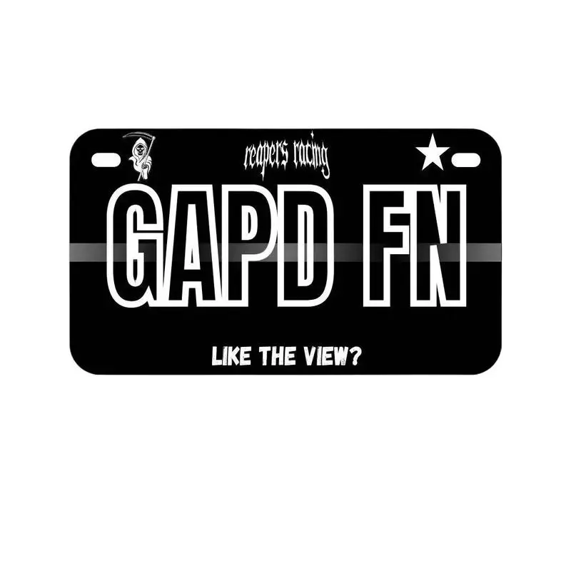 GAPD FN Custom Personalized Front Number Plate - Automotive Auto Accessories, Home Decor Plaque & Sign for Vehicles