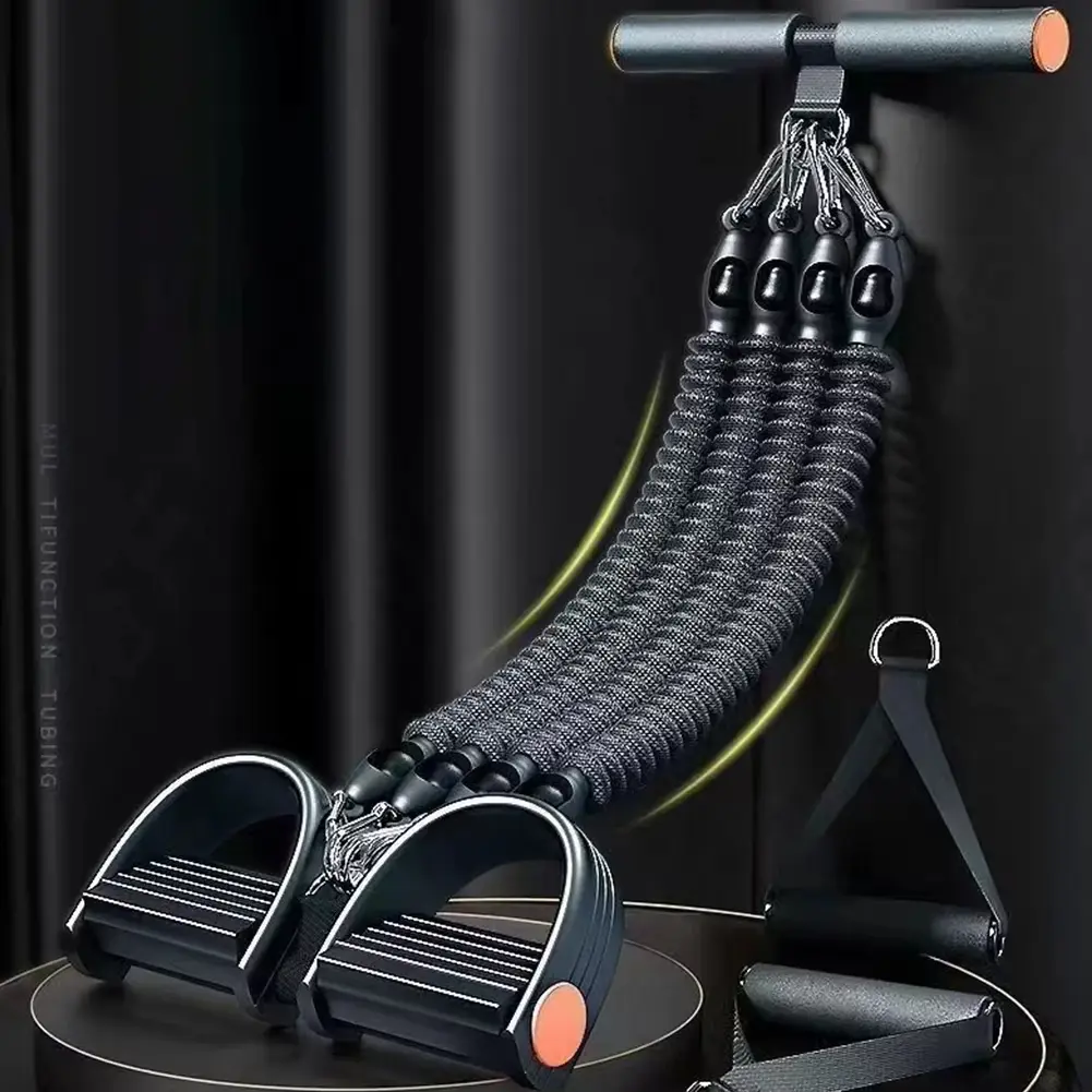 Lightweight Adjustable Resistance Exercise Band with ft Pedals and Handles, Workout Accessories, Adjustable Workout Fitness Equipment for Yoga & Body Stretching, Portable Resistance Trainer, Ideal Gift Choice, Workout Bands, Gym Accessories