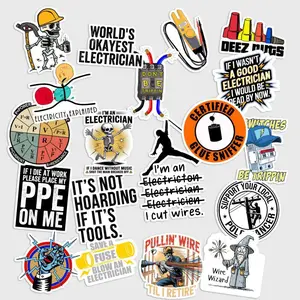 Sticker Pack 20 Electrician Vinyl Sticker, Power Tools Trade Life Decal for Toolbox Laptop