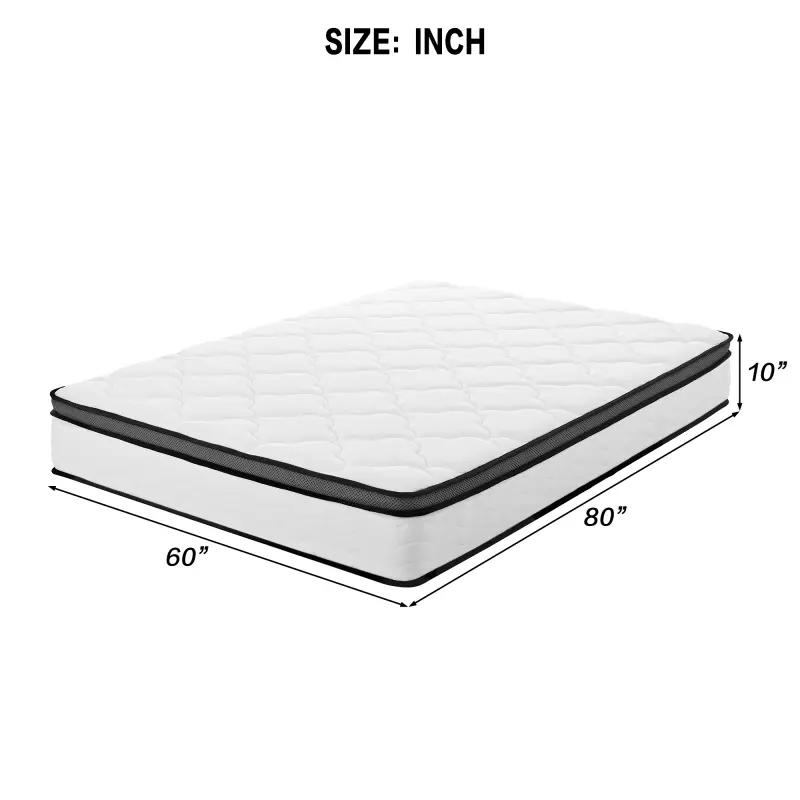 Bellemave Double Size Medium-Firm Memory Foam Hybrid Mattress - Durable, Anti-Allergic, Chemical-Free, Ergonomic, Pocket Coil Innerspring, Pressure Relief, Breathable Bamboo Cooling Cover, CertiPUR-US & OEKO-TEX Certified, Over 25 kg, Box-Delivered