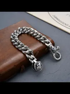 New Arrival Graffiti Bracelet Trendy Men's Personalized Retro Skull Bracelet Dark Hip Hop Boyfriend Gift Aesthetic Bracelets