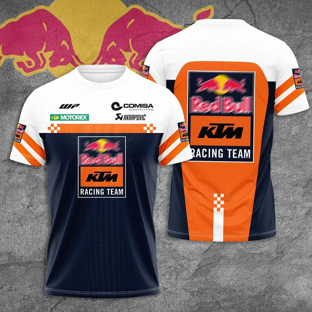 KTM x Red Bull #3 Motorsport Racing 3D Jersey Shirt for Men Women, Performance Athletic Tee, Breathable Sports Jersey, Speed Racing Graphic Shirt, Lightweight Crew Neck Casual Racing Fan Apparel