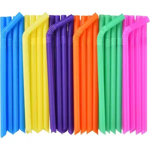 100 count  Plastic Boba Straws - Extra Wide Bendy Colorful Disposable Flexible Boba Smoothie Straws for Bubble , Milkshakes, Tapioca  - 8.5" L 0." D