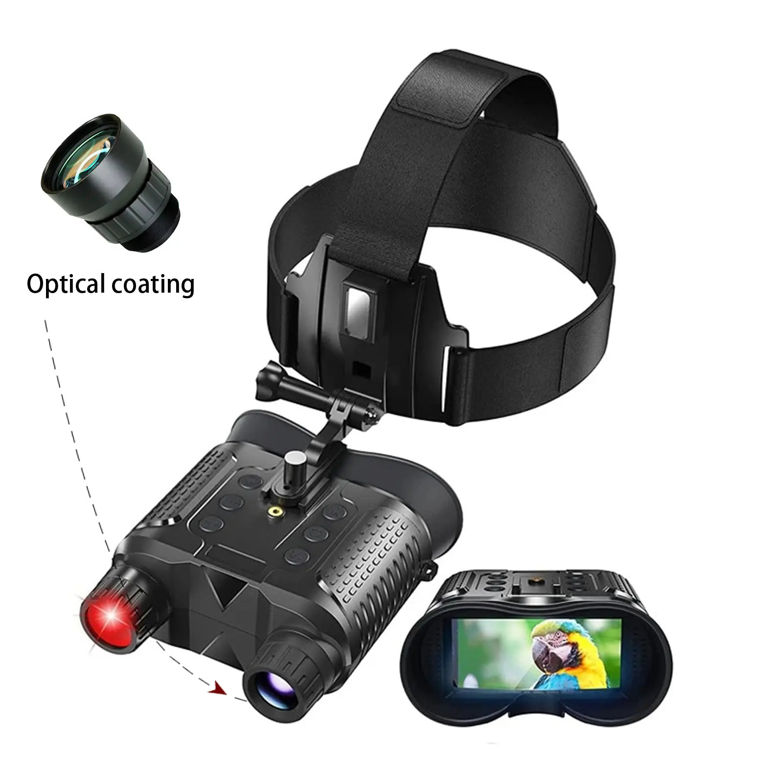 1080P Night Vision Binoculars for Adults, Head Mounted Night Vision Goggles with Camera & 8X Digital Zoom 2.7 LCD Display for Hunting and Surveillance