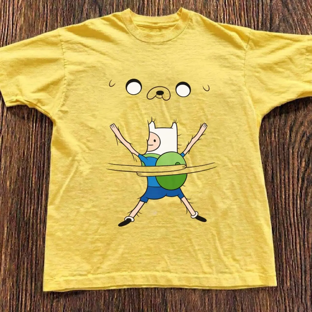 Adventure Time T-shirt Vintage Finn & Jake Stretched Arm Graphic Tee, Retro Cartoon Network Shirt, Loose Fit Top