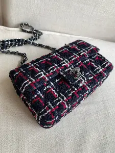 Pre-owned CHANEL Classic Tweed CF Mini Rectangular Flap Bag 30 Series Full Set Box Dust Bag Card Receipt