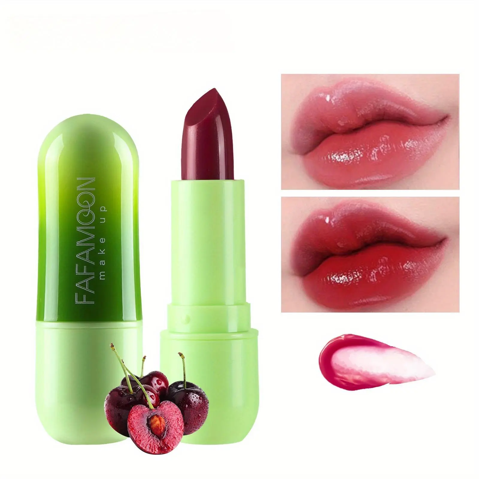 Aloe Vera Temperature Changing Jelly Glossy Lipstick, Temperature Sensitive Lipstick, Long-Lasting Moisturizing Hydrating Fruit Flavor Lip Balm, Beauty Lipstick, Lip Care, One Size, No Flammable Aerosol, Makeup