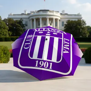 Alianza Lima Purple Logo Umbrella, portable and foldable design, 8 ribs, a casual accessory for Halloween, Christmas, and birthday gifts. Folding Umbrella Y251205009