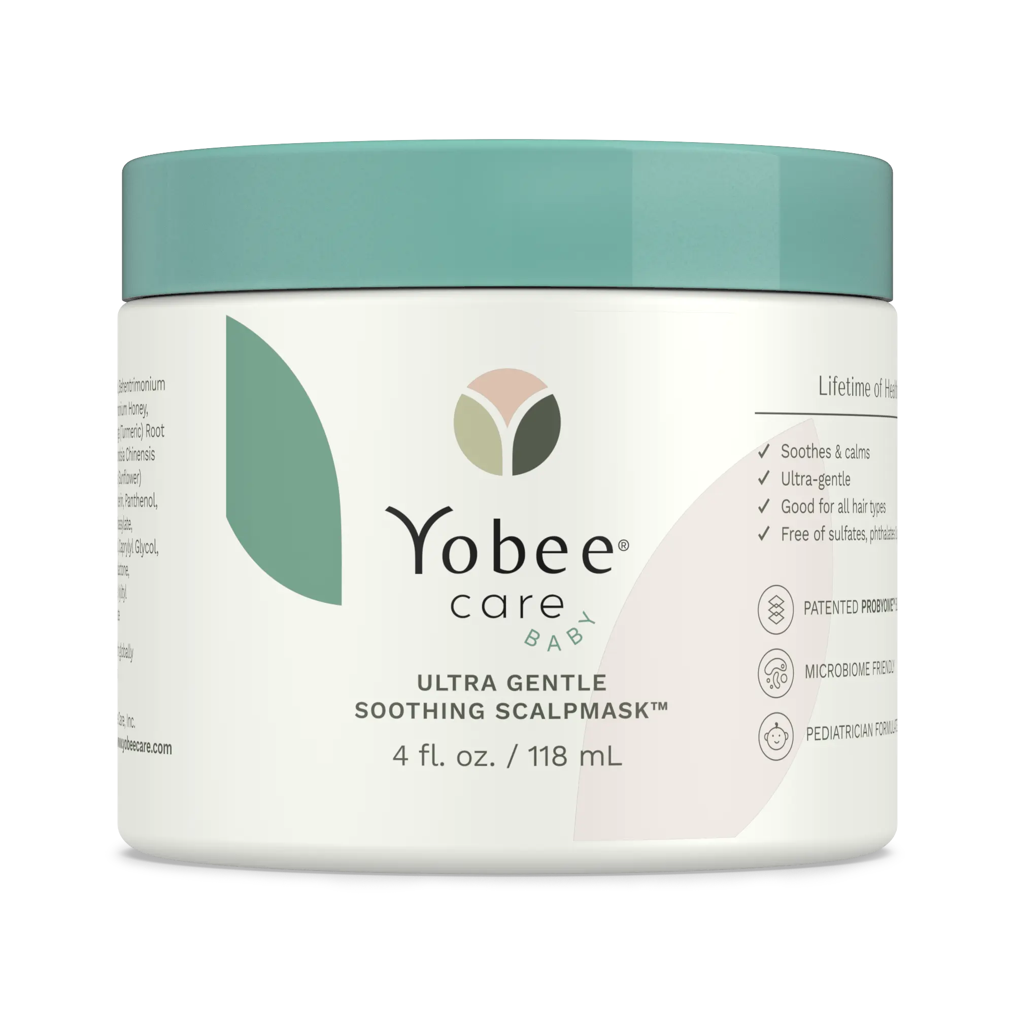 Yobee Ultra Gentle Soothing Scalp Mask for Babies - Organic Blend with Probiotic Extracts & Honey - 4 Oz