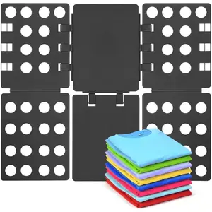 V1 Shirt Folding Board for Adults Clothes Durable Plastic Fast Laundry Shirt Folder Black